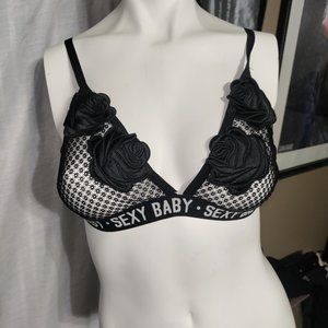 Lanshifel - Sexy Baby Black Roses Lace Bra